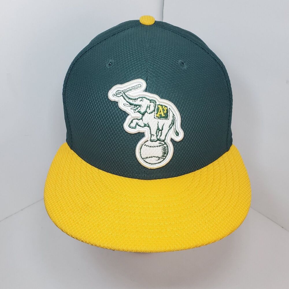 Oakland A’s Hat Cap 7 1/2 New Era Fitted 59Fifty Elephant BP Mesh Athletics
